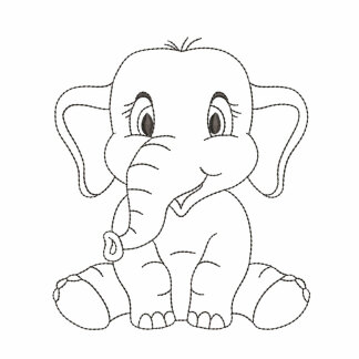 cartoon elephant outline