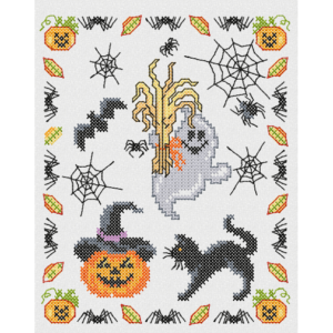 Cross Stitch Halloween Sampler - 6x8