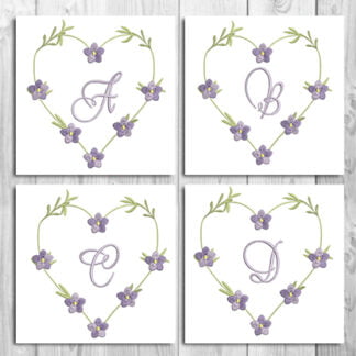 Purple Flower Alphabet Set