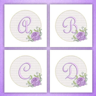 Purple Rose Alphabet - 5x5